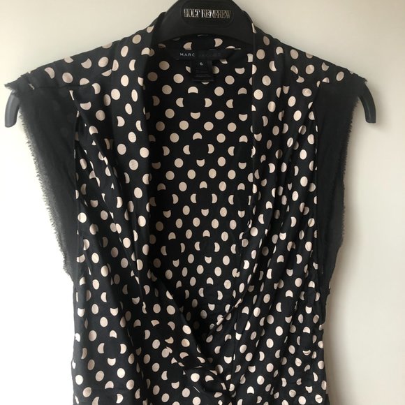Vintage Marc By Marc Jacobs 100%  Silk Polkadot Top - Picture 1 of 13